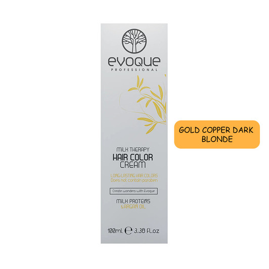 EVOQUE MILK THERAPY HAIR COLOR 100ML # 6.34 GOLD COPPER DARK BLONDE