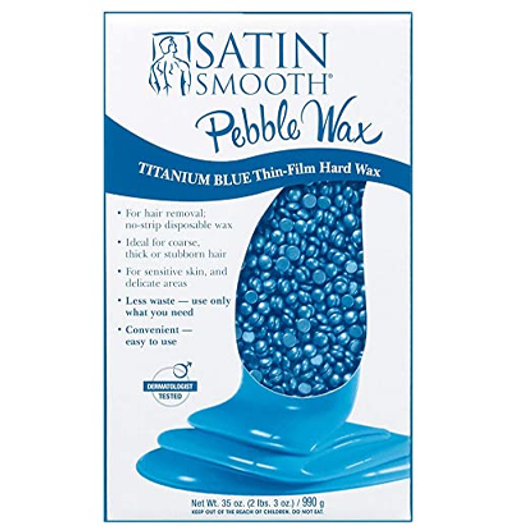 SATIN SMOOTH PEBBLE WAX TITANIUM BLUE HARD WAX 2 LB 3 OZ