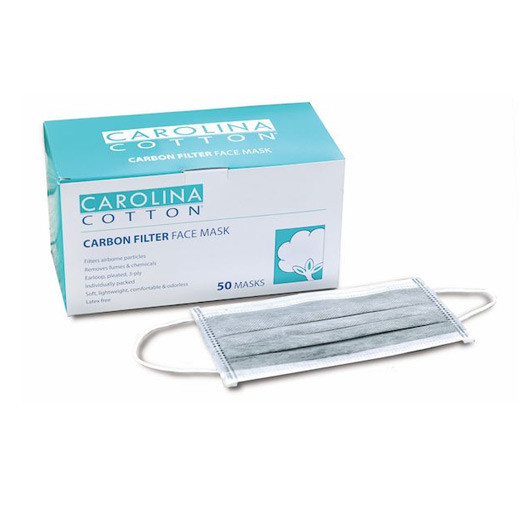 CAROLINA COTTON CARBON FILTER  MASK 3 PLY 50 CT