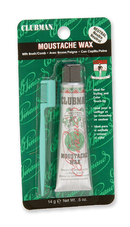 CLUBMAN PINAUD MOUSTACHE WAX W/ BRUSH NEUTRAL 0.5 FL OZ