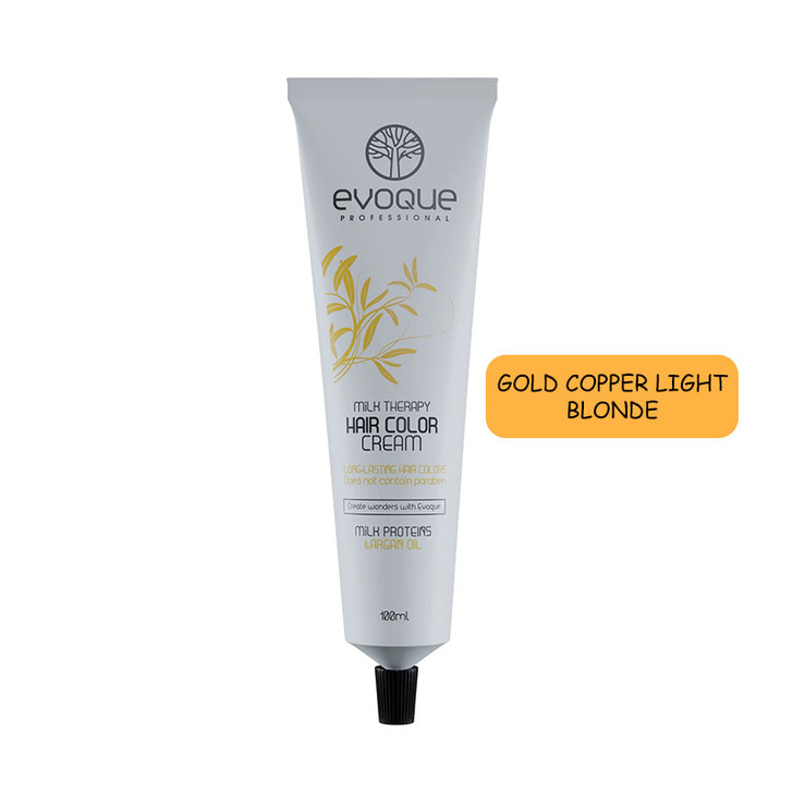 EVOQUE MILK THERAPY HAIR COLOR 100ML # 8.34 GOLD COPPER LIGHT BLONDE