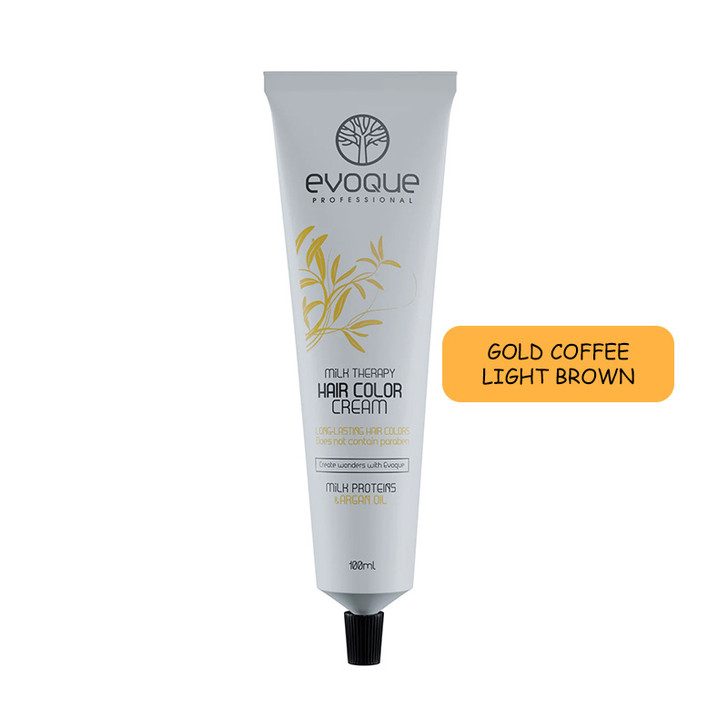 EVOQUE MILK THERAPY HAIR COLOR 100ML # 5.73 GOLD COFFEE LIGHT BROWN