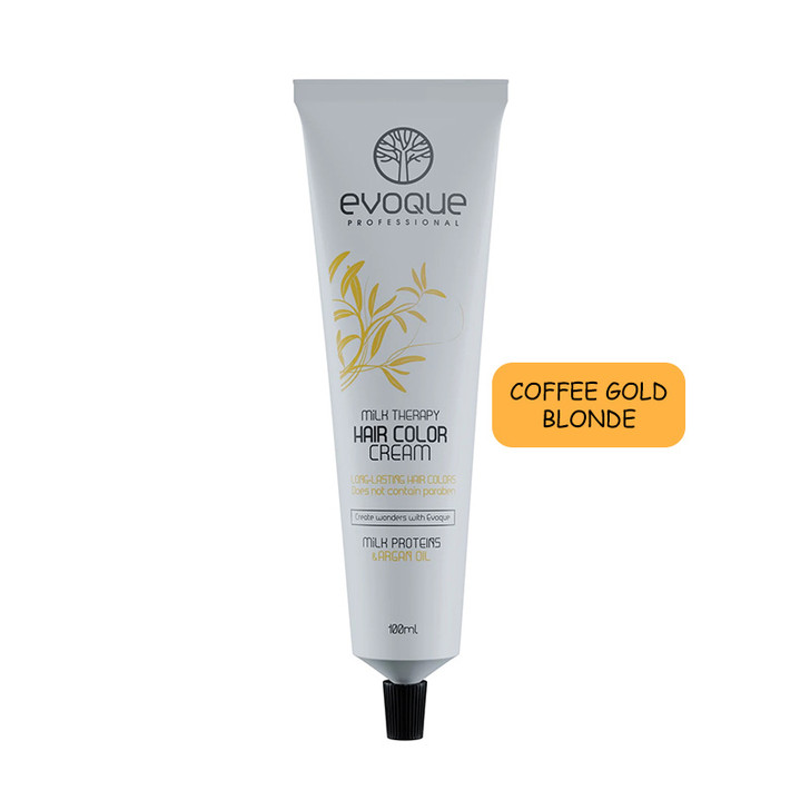 EVOQUE MILK THERAPY HAIR COLOR 100ML # 7.73 COFFEE GOLD BLONDE