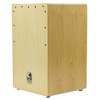 Toca Bantam Weight Cajon showing maple playing surface and Bali Birch body construction