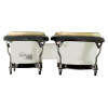 Toca Custom Deluxe Fiberglass Bongos in Margarita Blanca finish with black chrome hardware