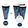 Toca Sympatico® Nesting Ashiko drums in Autumn Days finish shown as both a single drum and a 3-pack option on a white background, highlighting available purchase configurations with pretuned fiber heads and colorful PVC shells.