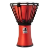 Toca Freestyle Colorsound 7 inch Matte Series djembe in Racing Red finish with durable synthetic construction and nylon rope tuning.