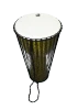 Top view of the Toca Talking Djembe 12-inch featuring a natural goatskin head and talking drum cord system.