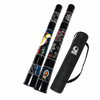 Two Toca Collapsible Didgeridoos featuring Spider and Cockatoo artwork displayed alongside the included carrying bag on a white background.