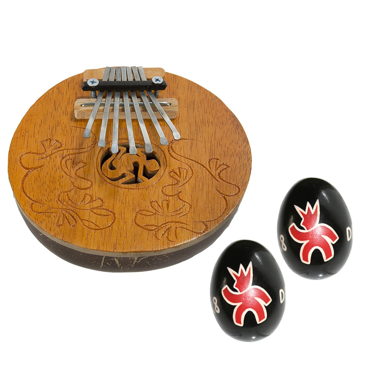 Gecko Kalimba, Coconut Shell - 7 Keys - X8 Drums