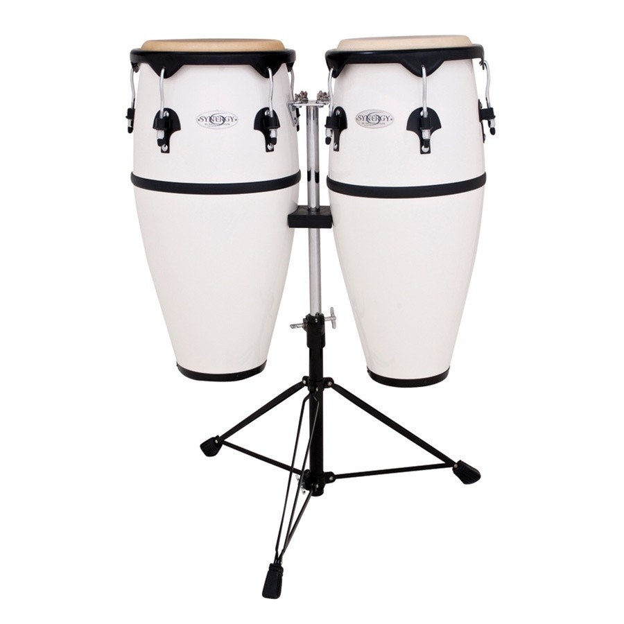 Toca Synergy Fiberglass Conga Set with Stand - X8 Drums