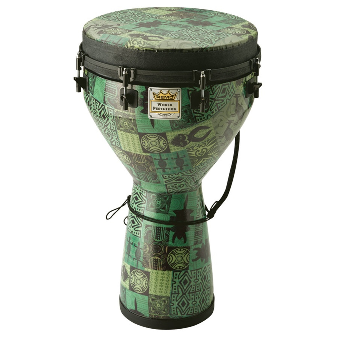 Remo Designer Series Djembe, Key-Tuned, Green Kintekloth - 14