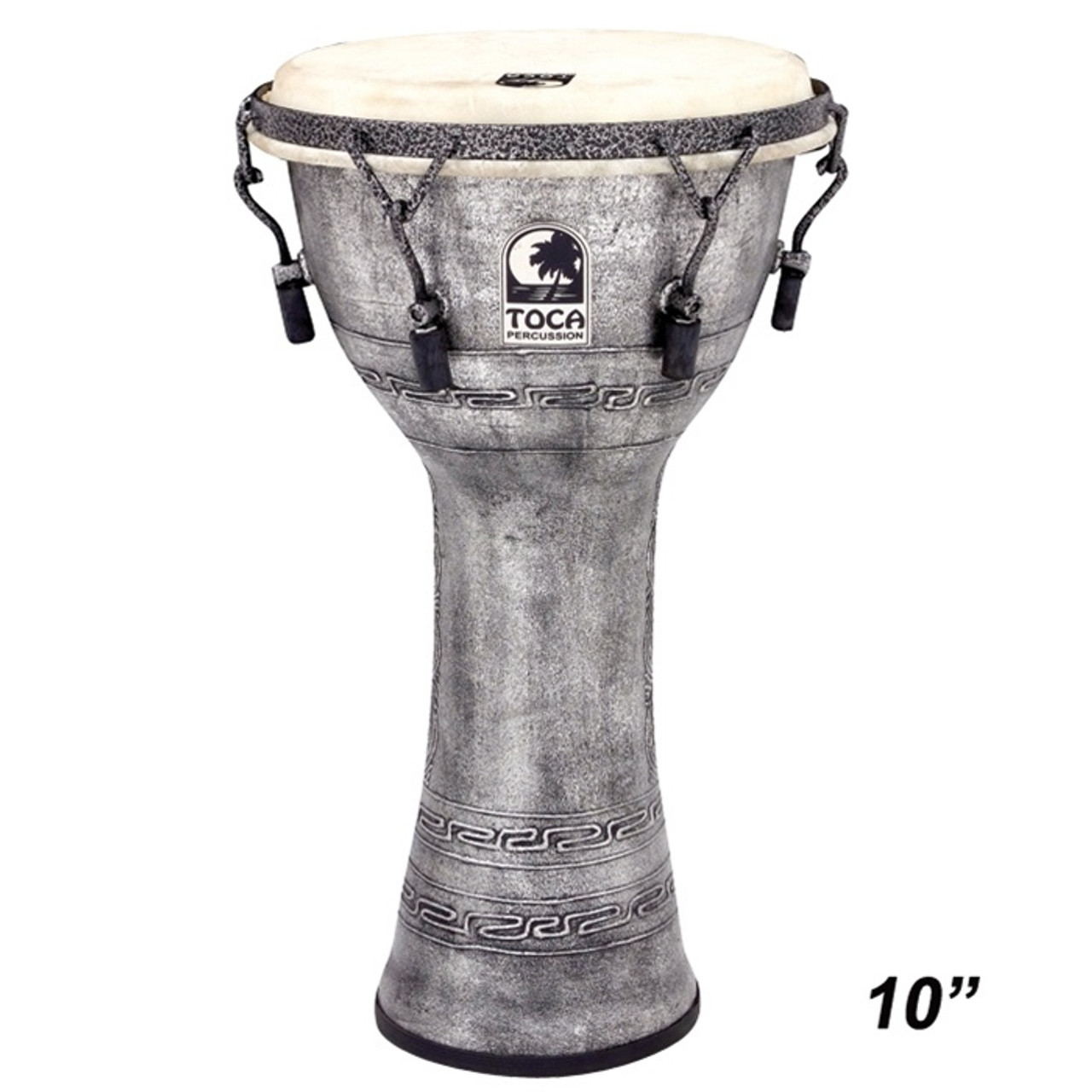 Toca SFDMX-9AS Antique Silver Mechanically Tuned Djembe