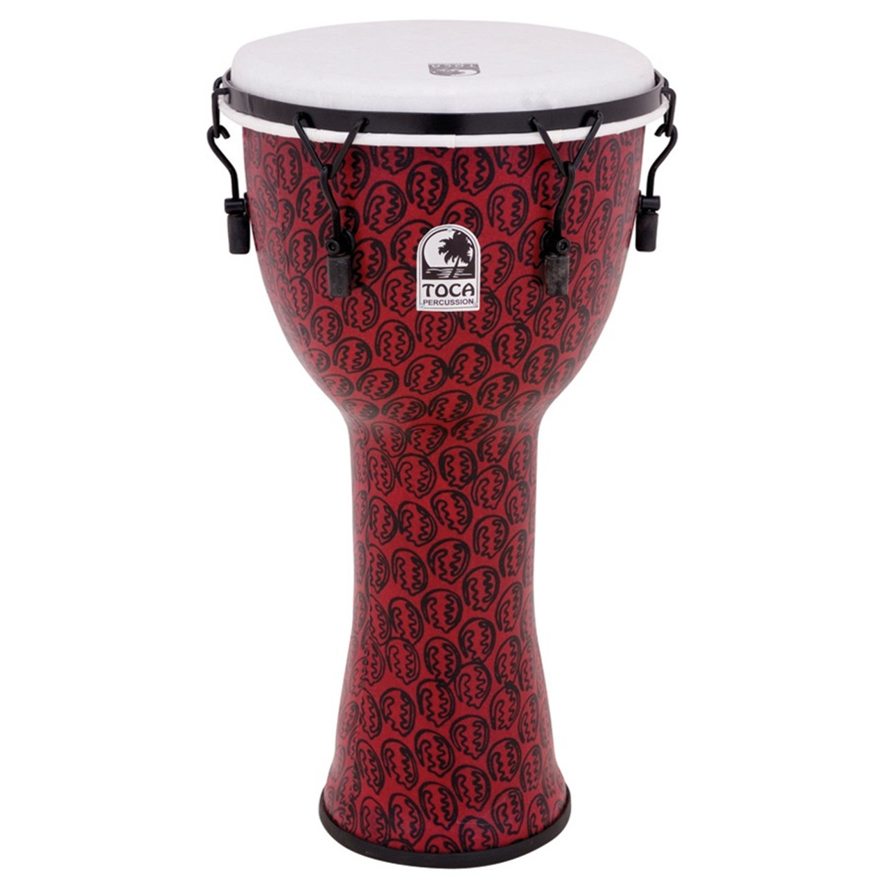 Toca Freestyle II Mechanically Tuned Djembe, Red Mask, Backpacker