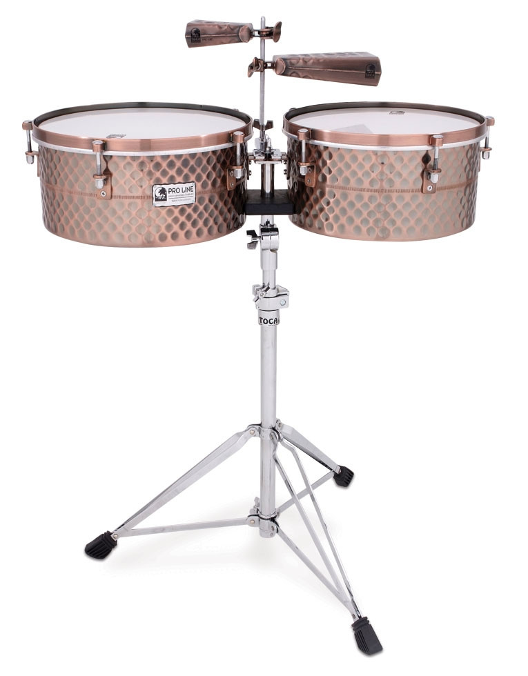 Toca Pro Line Timbales, Hand-Hammered Copper - X8 Drums
