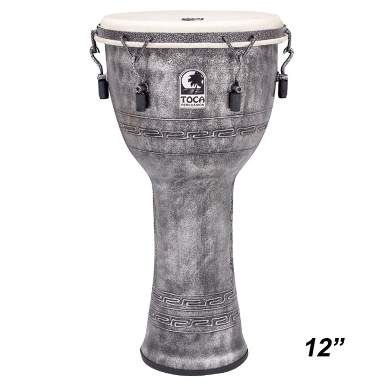 Toca Antique Silver Mechanically Tuned Djembe, 12x24 (SFDMX-12AS