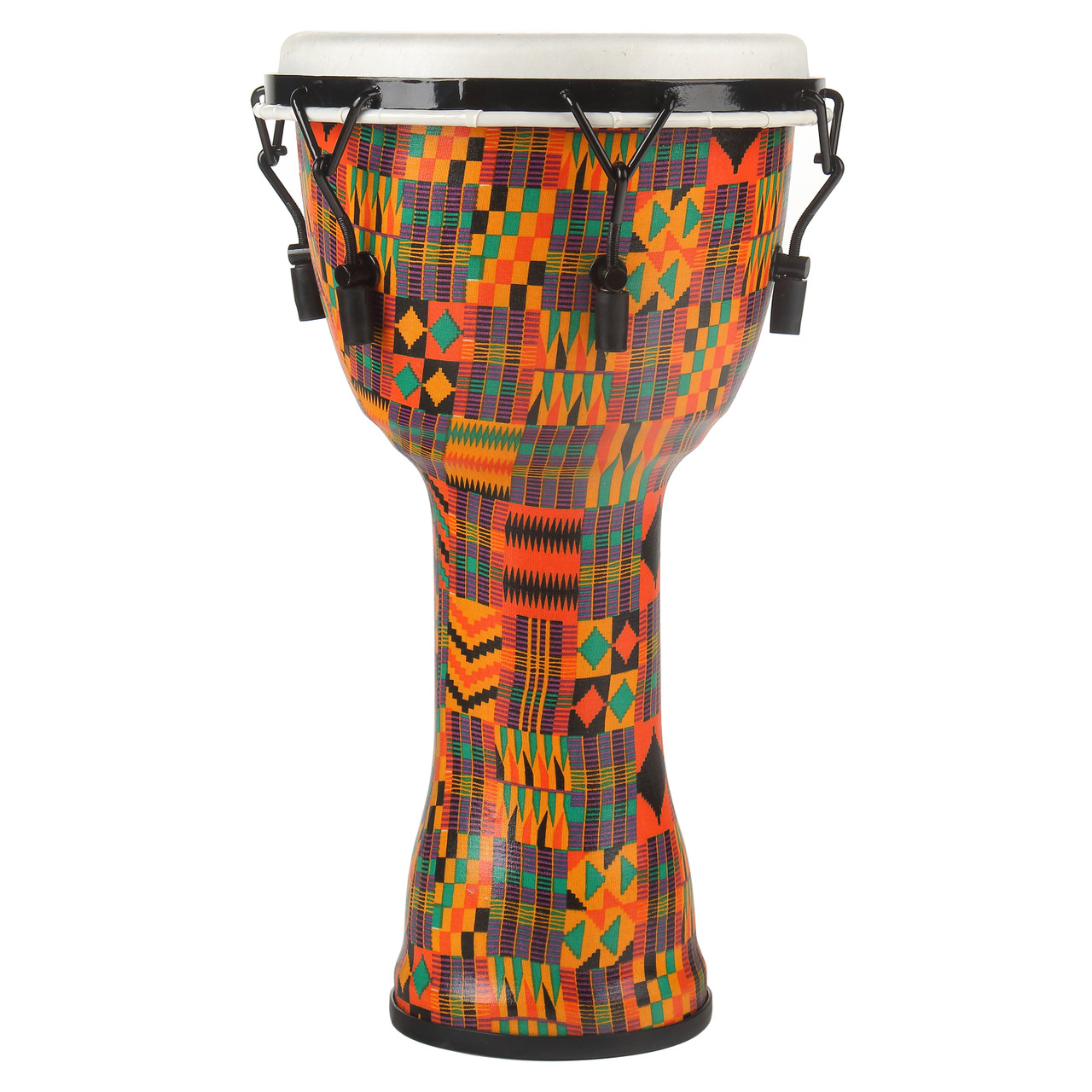 Kente Cloth Royal Djembe, Mechanically Tuned, Small - X8 Drums