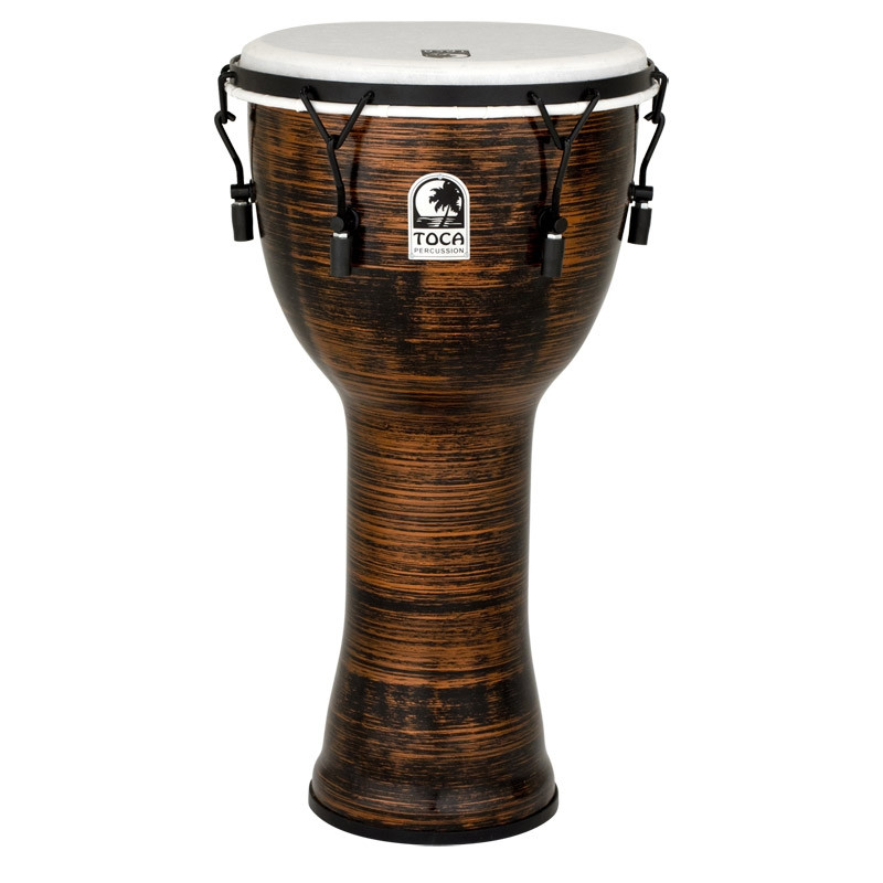 Djembe TOCA Freestyle Mech. Tuned Black Mamba 12'' - Percussione In Materiale Sintetico, Altezza 51cm - Foto 6