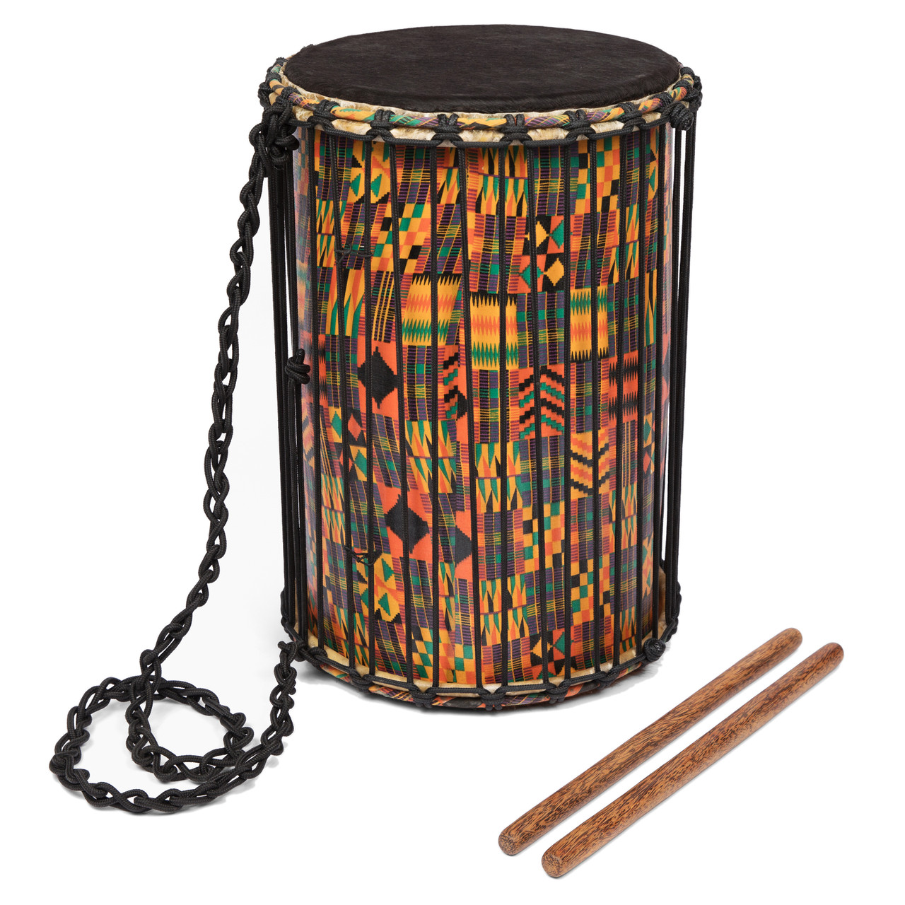 X8 Drums Dundun - Kente Cloth, Sangban (Medium) (X8-DD-KENTE-M