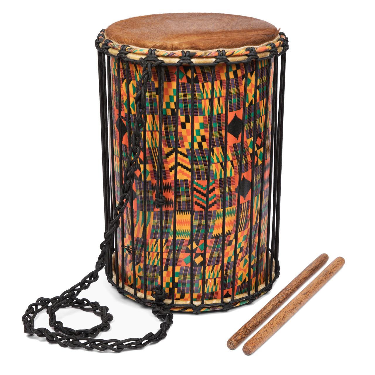 X8 Drums Dundun - Kente Cloth, Sangban (Medium) (X8-DD-KENTE-M