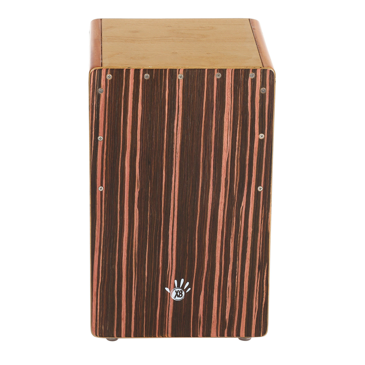 X8 Drums Booming Bass Snare Cajon, Ebony (X8-CJ-HL-EB)