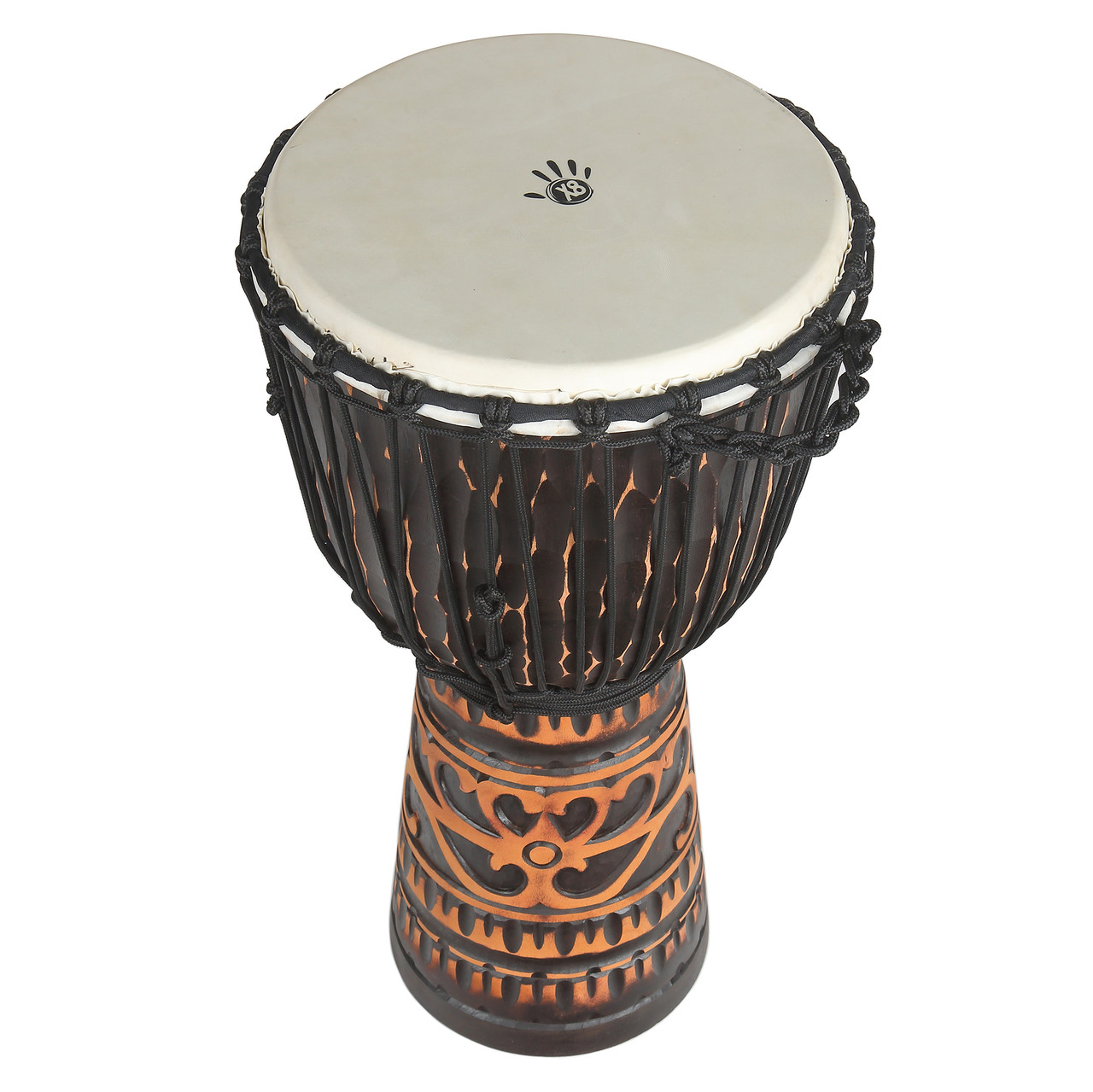 Deep Carve Antique Chocolate Djembe Drum with Bag (X8-DCRV-ANT-SM