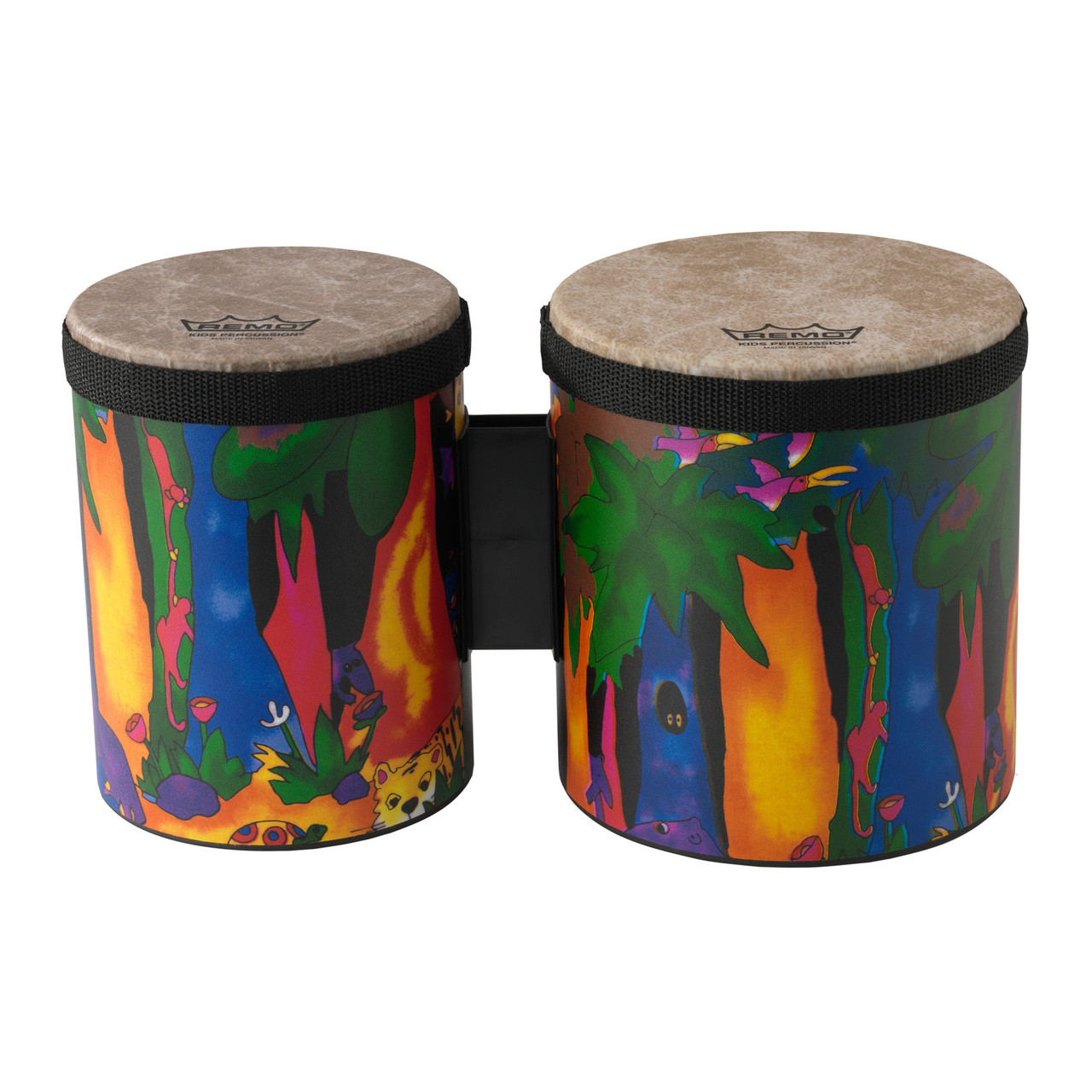 Tambor bongo de percussão infantil. TecidoTambor bongo de percussão infantil. Tecido  