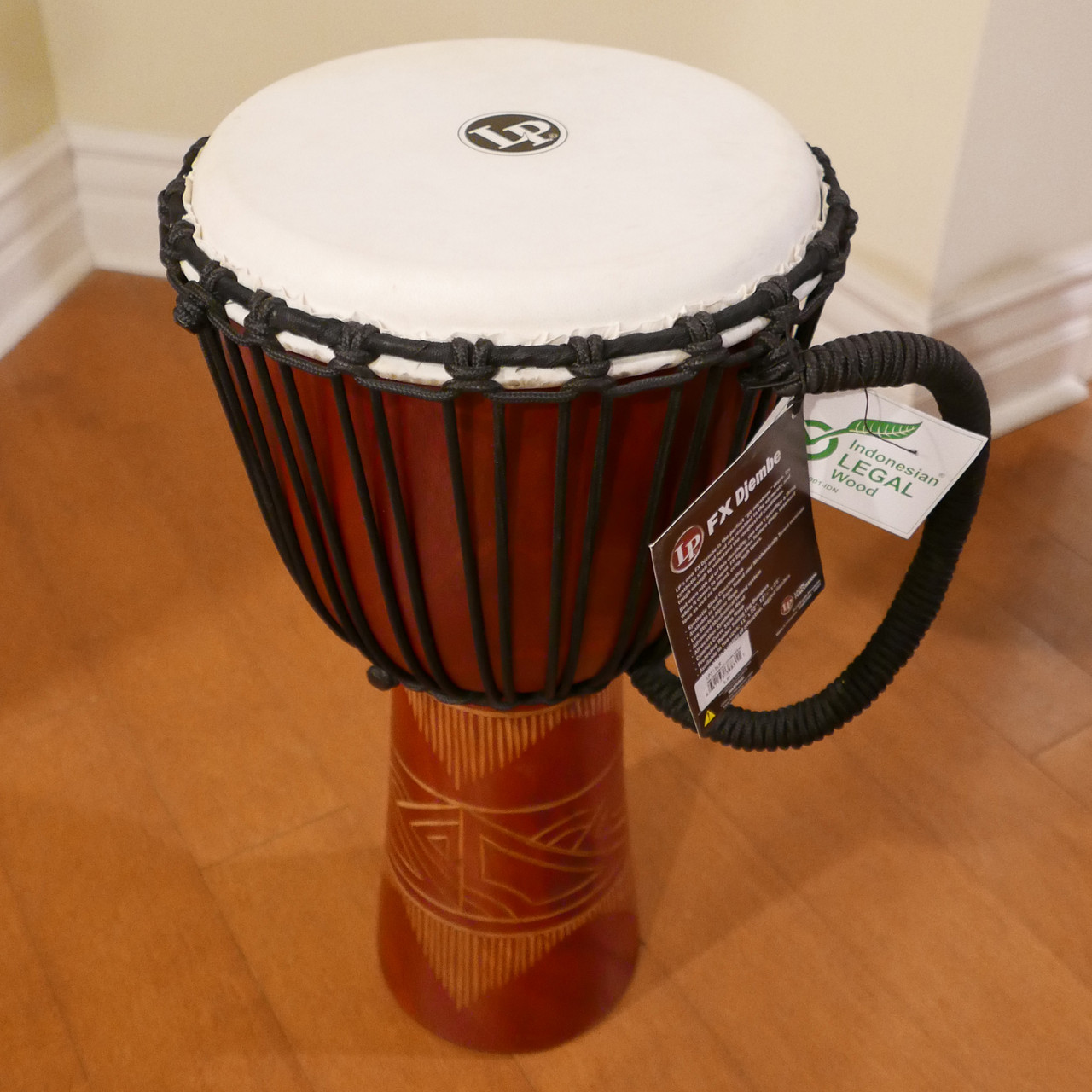 OPEN BOX: LP World Beat Wood Art Large Djembe Red (LP713LR) - Mint Condition