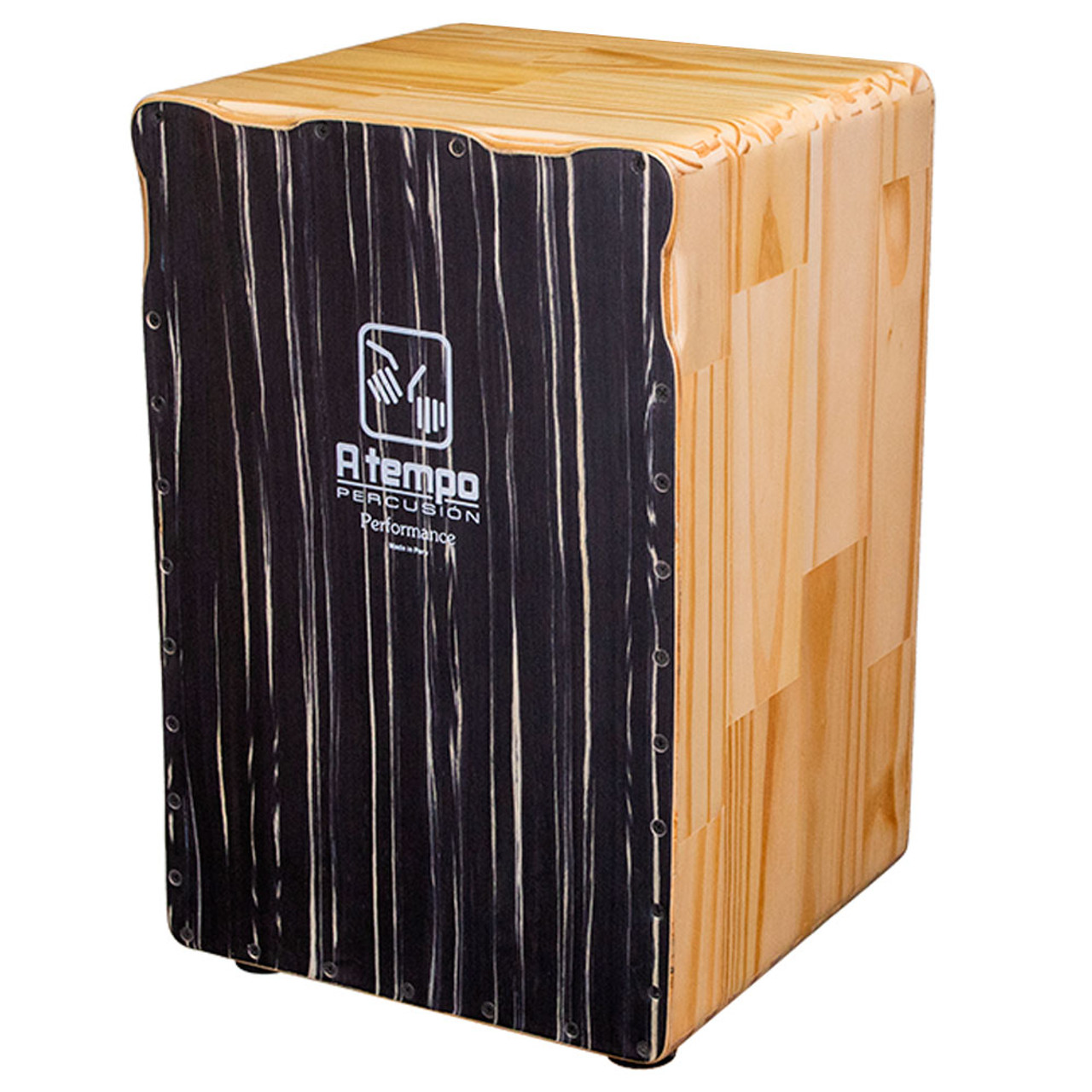 A Tempo Performance Cajon, Black Stripe + Gig Bag