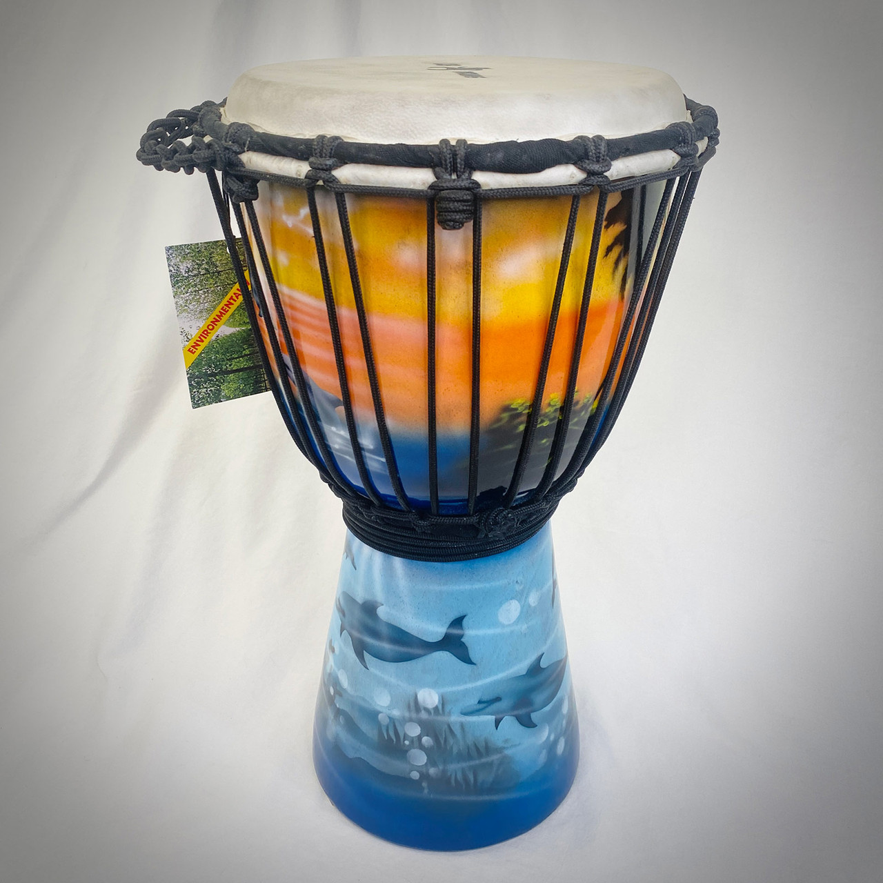 OPEN BOX SALE: X8 Drums Vintage Dolphin Sunset Djembe - X8 Drums