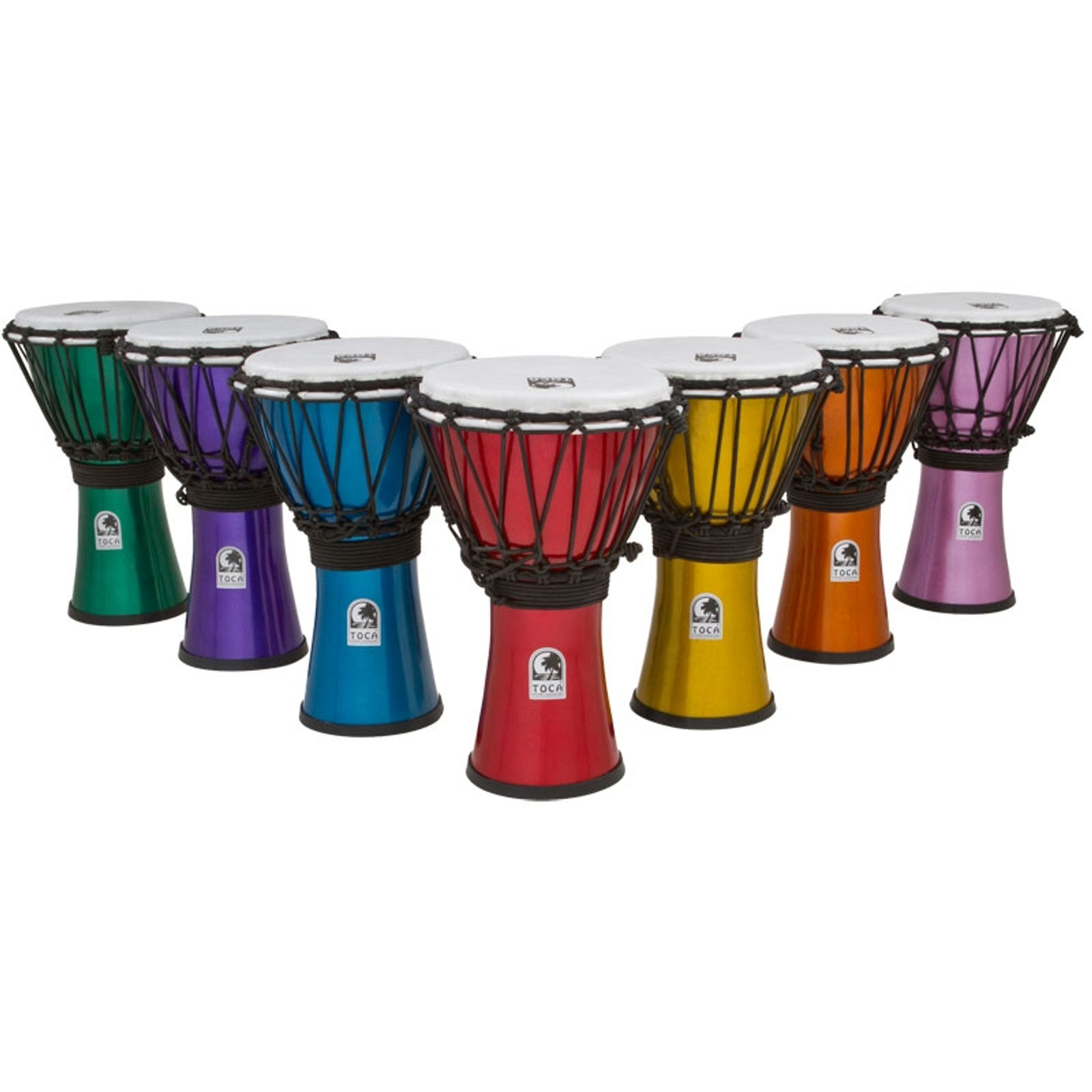 Toca Freestyle ColorSound Djembes, Set of 7 Colors