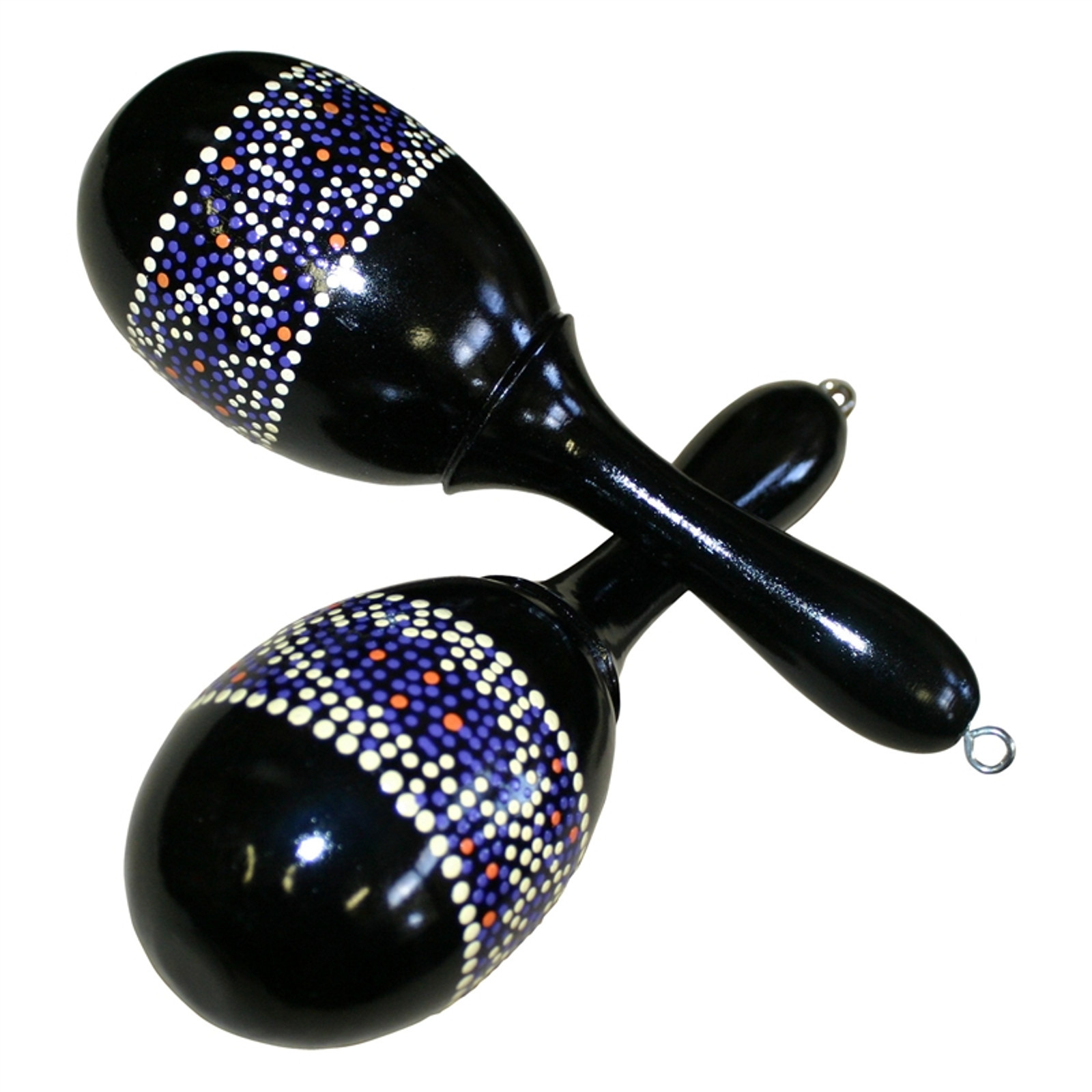 Hand Painted Wooden Maracas, Pair X8 Drums