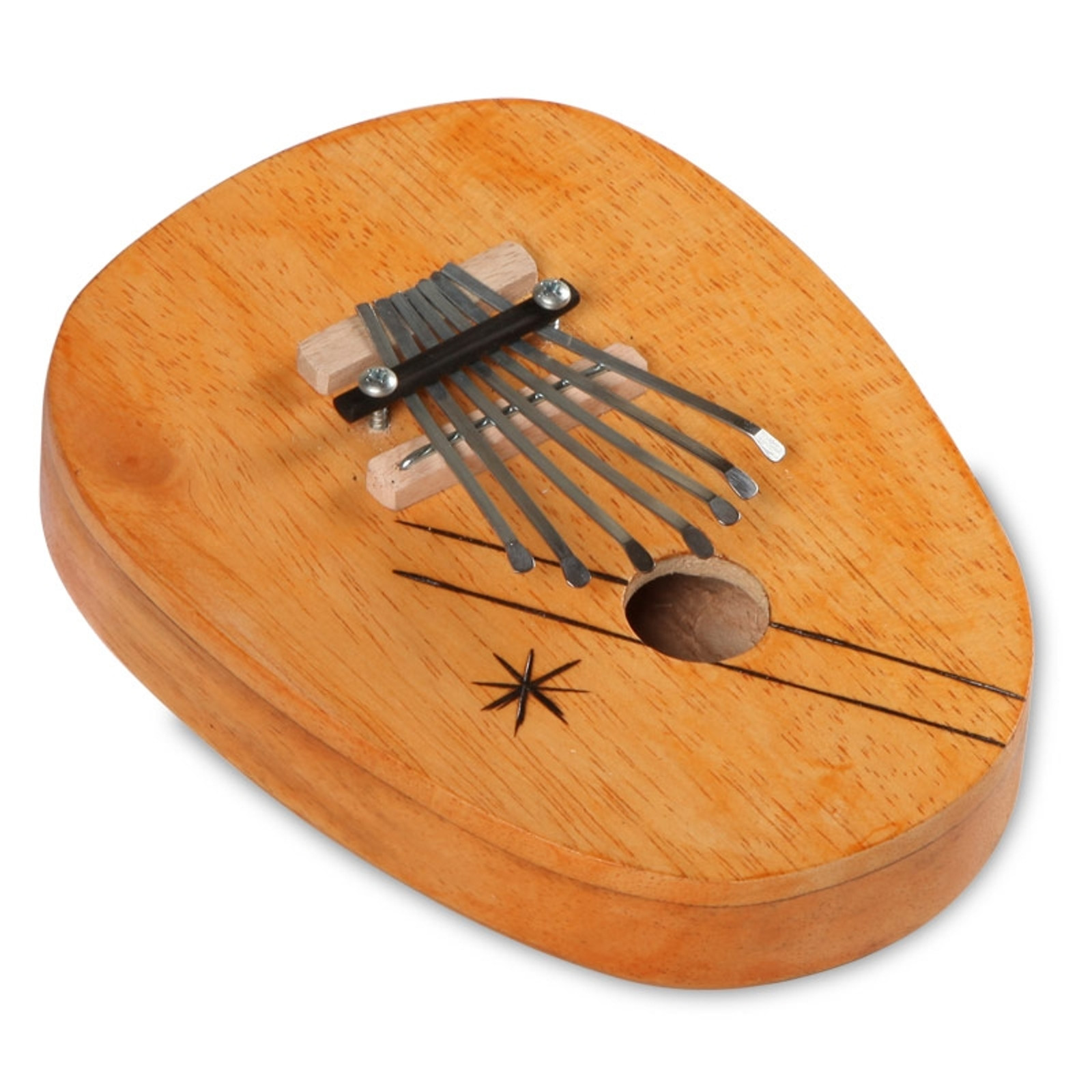 Hand Crafted Coconut and Wood 7 Key Sea Turtle Mbira Thumb Piano 