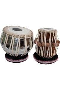 banjira Pro Tabla Set Nickel Plated Brass Bayan and 5.25" Dayan banjira Pro Tabla Set Nickel Plated Brass Bayan and 5.25" Dayan