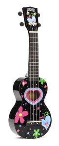 Mahalo MA1-HEBK Art Soprano Ukulele. Heart Graphic Mahalo MA1-HEBK Art Soprano Ukulele. Heart Graphic