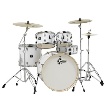 Gretsch Energy 5-Piece Kit with Full Hardware Package & Zildjian Cymbals White Gretsch Energy 5-Piece Kit with Full Hardware Package & Zildjian Cymbals White