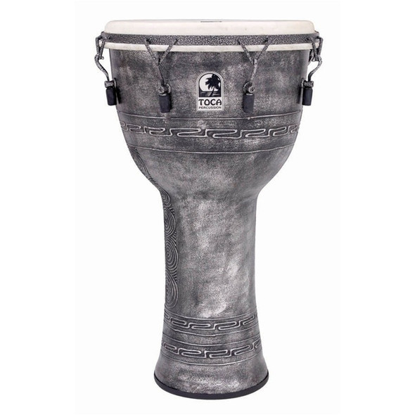 Toca Antique Silver Mechanically Tuned Djembe w/ Bag, 14 Inch
