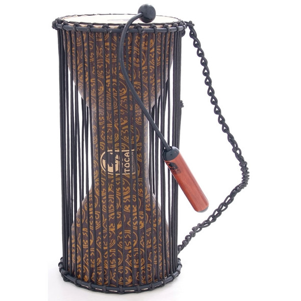 Toca Talking Drum with Beater, African Mask