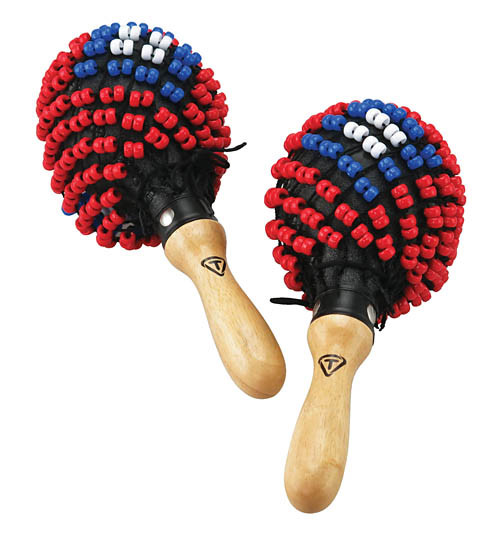 Tycoon Percussion TMPB-Y Beaded Plastic Maracas with Wooden Handle