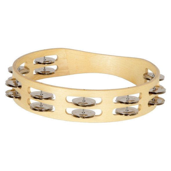 Double Row Round Tambourine with Bright Steel Jingles