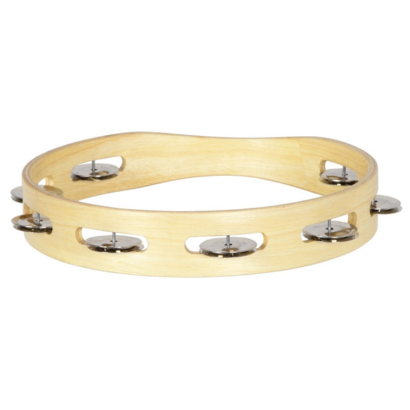 Single Row Round Tambourine with Bright Steel Jingles