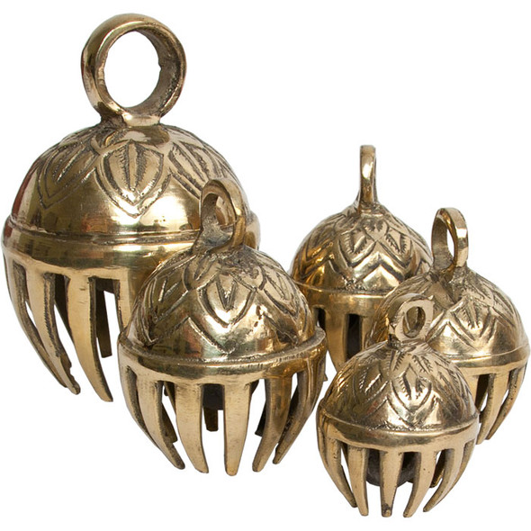 DOBANI Graduated Solid Brass Elephant Bells 5-Piece 1.5-to-3"