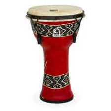 Toca Bali Red Mechanically Tuned Djembe, 9 Inch