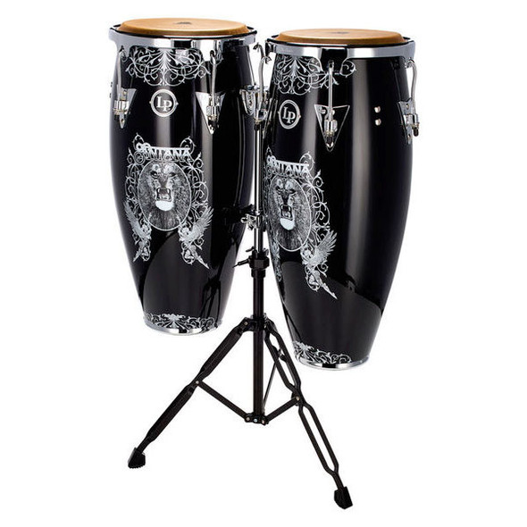 LP Aspire Santana Lion Wood Conga 10" & 11" Set with Stand