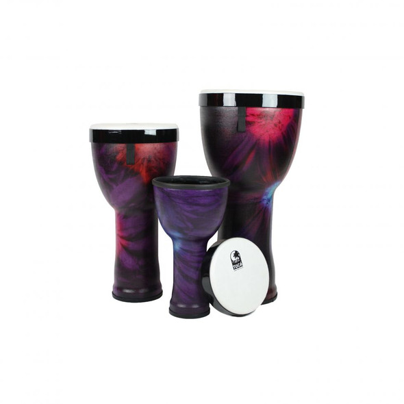 Toca Freestyle II Nesting Djembe, Woodstock Purple - Pack of 3