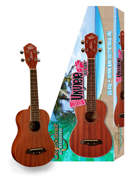 Oscar Schmidt OU2PAK-A Concert Ukulele w/ Instructional DVD