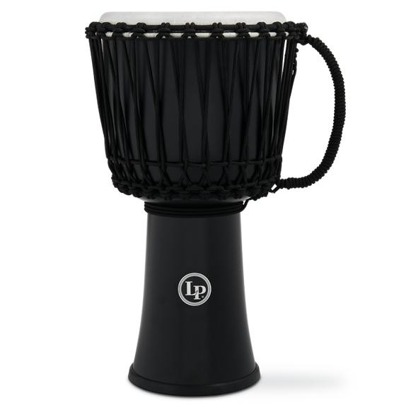 LP 10 in. Rope Tuned Circle Djembe with Perfect-Pitch Head, Black