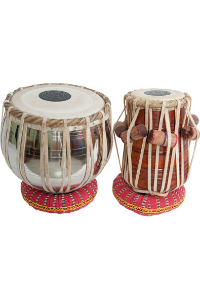 BANJIRA PRO TABLA SET STAINLESS STEEL BAYAN AND 5.25-INCH DAYAN