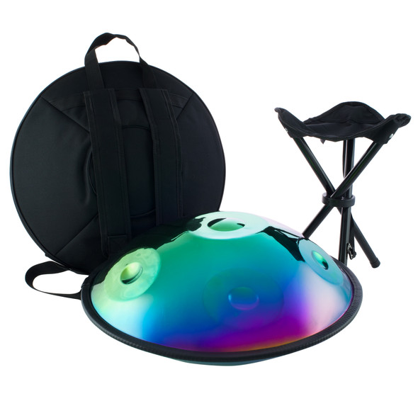 X8 Drums Nova Rainbow Patina Handpan with Bag and Stand