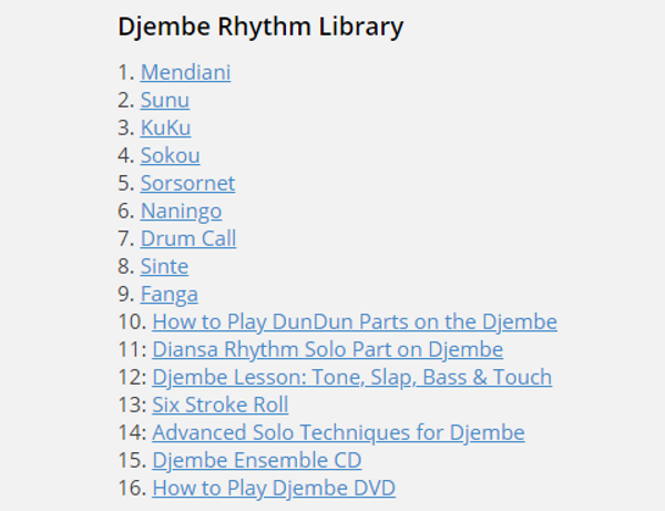 Djembe Rhythm Library and Lessons